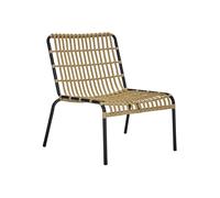 Chaise de jardin en rotin beige, structure en métal, fixe - House Doctor, Loka - 70x60x76 cm