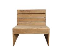 Chaise de jardin en teck beige, fixe, antidérapant - House Doctor, Woodie - 83x60x66 cm