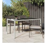 Chaise de jardin - fauteuil de jardin - tabouret de jardin Vidaxl Table de jardin pour repas Blanc 150 x 90 x 75 cm polyrotin