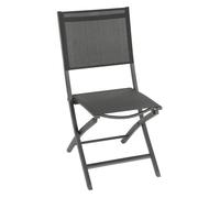 Lot de 4 chaises jardin pliantes ESSENTIA Anthracite Graphite Aluminium traité époxy, Texaline Hespéride