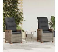 vidaXL Chaise de jardin réglable noir et crème 64 x 57,5 x 112 cm