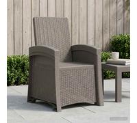 vidaXL Fauteuils de jardin imitation rotin, lot de 2, anthracite et taupe, PP