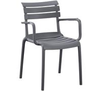 Chaise de jardin Joliya, gris foncé, en polypropylène