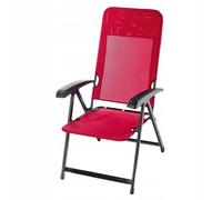 Chaise de jardin KADAX, dossier haut en acier, chaise pliante avec accoudoirs