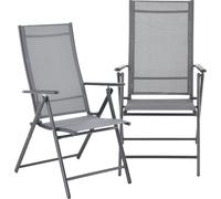 Chaise de jardin 'Kalamata' set de 2 pièces pliable gris clair