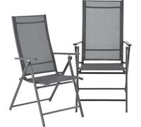 Chaise de jardin 'Kalamata' set de 2 pièces pliable gris foncé