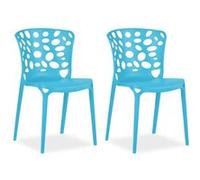 Homestyle4u Lot de 2 chaises de jardin - Bleu