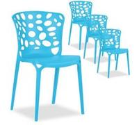 Homestyle4u Chaises de jardin empilables - Bleu