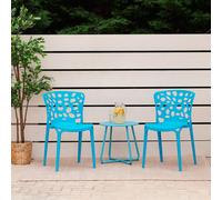 Homestyle4u – Lot de 2 chaises de jardin empilables – Bleu