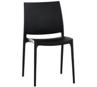 CLP Trading GmbH Chaise de jardin Maya – empilable en plastique Noir