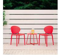 Chaise de jardin moderne lot 4 chaises rouge