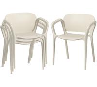 Chaise de jardin Outsunny Set de 4 chaises de jardin en plastique résistant aux intempéries Chaise empilable