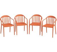 Chaise de jardin Outsunny Set de 4 chaises de jardin en plastique résistant aux intempéries Chaise empilable
