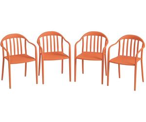 Chaise de jardin Outsunny Set de 4 chaises de jardin en plastique résistant aux intempéries Chaise empilable
