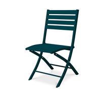 DCB Garden Chaise de jardin pliante en aluminium Marius 82 cm bleu canard