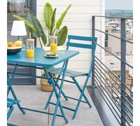 Chaise de jardin pliante GREENSBORO Bleu canard Acier traité époxy, Traitement antirouille renforcé Hespéride