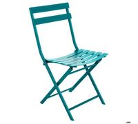 Chaise de jardin pliante ""Greensboro"" bleu canard en acier traité époxy - Hespéride