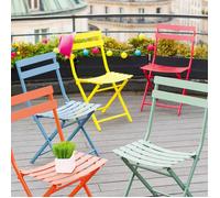 Chaise de jardin pliante GREENSBORO Graphite Acier traité époxy, Traitement antirouille renforcé Hespéride