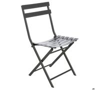 Chaise de jardin pliante GREENSBORO Graphite Acier traité époxy, Traitement antirouille renforcé Hespéride