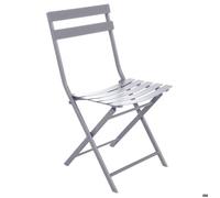 Hespéride Chaise de jardin pliante GREENSBORO Gris quartz – Acier traité époxy, antirouille renforcé