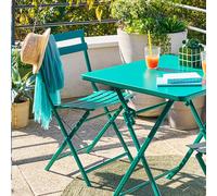 Chaise de jardin pliante GREENSBORO Vert opale Acier traité époxy, Traitement anti-rouille renforcé Hespéride