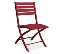DCB Garden Chaise de jardin pliante MARIUS en aluminium – carmin