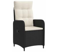 Chaise de jardin réglable vidaXL, noir et blanc crème