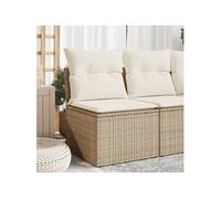 vidaXL Chaise de Jardin sans Accoudoirs avec Coussins, Siège avec Housse, Meuble de Terrasse Patio Balcon Extérieur, Beige 366073