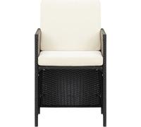 Chaise de jardin, set de 4 avec accoudoirs Polyrattan Noir