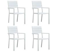 Chaise de jardin - VIDAXL - 4 pcs - Blanc - PEHD - Aspect bois massif - Durable