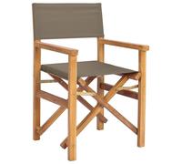 Chaise de réalisateur vidaXL, marron et taupe, en teck massif
