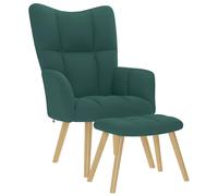 vidaXL Chaise de relaxation Vert foncé Tissu, chaise, fauteuil relax, fauteuil relax en tissu, chaise de salon, chaise en 4016772 Vert G