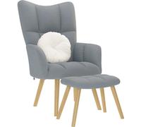 Chaise de relaxation avec repose-pied Gris clair Tissu