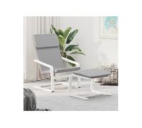 vidaXL Chaise de relaxation avec repose-pied Gris clair Tissu gris clair G