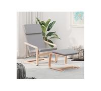 vidaXL Chaise de relaxation avec repose-pied – en tissu gris clair
