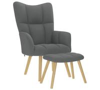 Chaise de relaxation avec repose pied Gris foncé Tissu