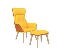 Chaise de relaxation avec repose-pied Jaune moutarde