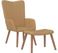 Chaise de relaxation avec repose-pied Marron Velours