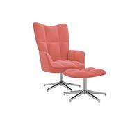 vidaXL Chaise de relaxation avec repose-pied Rose Velours Rose G