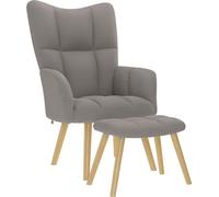 Chaise de relaxation avec repose-pied Taupe Tissu