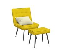 vidaXL Chaise de Relaxation avec Tabouret - Jaune Velours