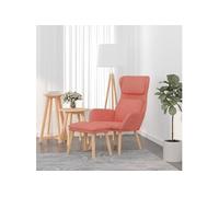 Chaise de relaxation avec tabouret Rose Velours Rose G