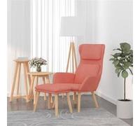 Chaise de relaxation avec tabouret Rose Velours