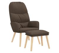 Chaise de relaxation avec tabouret Taupe Tissu