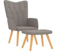 Chaise de relaxation avec tabouret Taupe Tissu