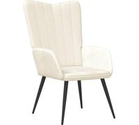 Chaise de relaxation Blanc crème Velours