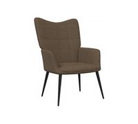 Chaise de Relaxation Fauteuil à Dîner Chaise de Salle à Manger Sièges de Cuisine Maison Intérieur 61x70x96,5 cm Marron Tissu