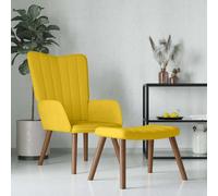 vidaXL Chaise de relaxation avec repose-pied Jaune moutarde Velours