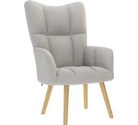Chaise de relaxation gris nuage tissu