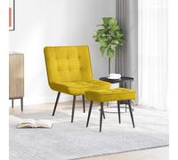 vidaXL Chaise de relaxation avec tabouret – velours jaune